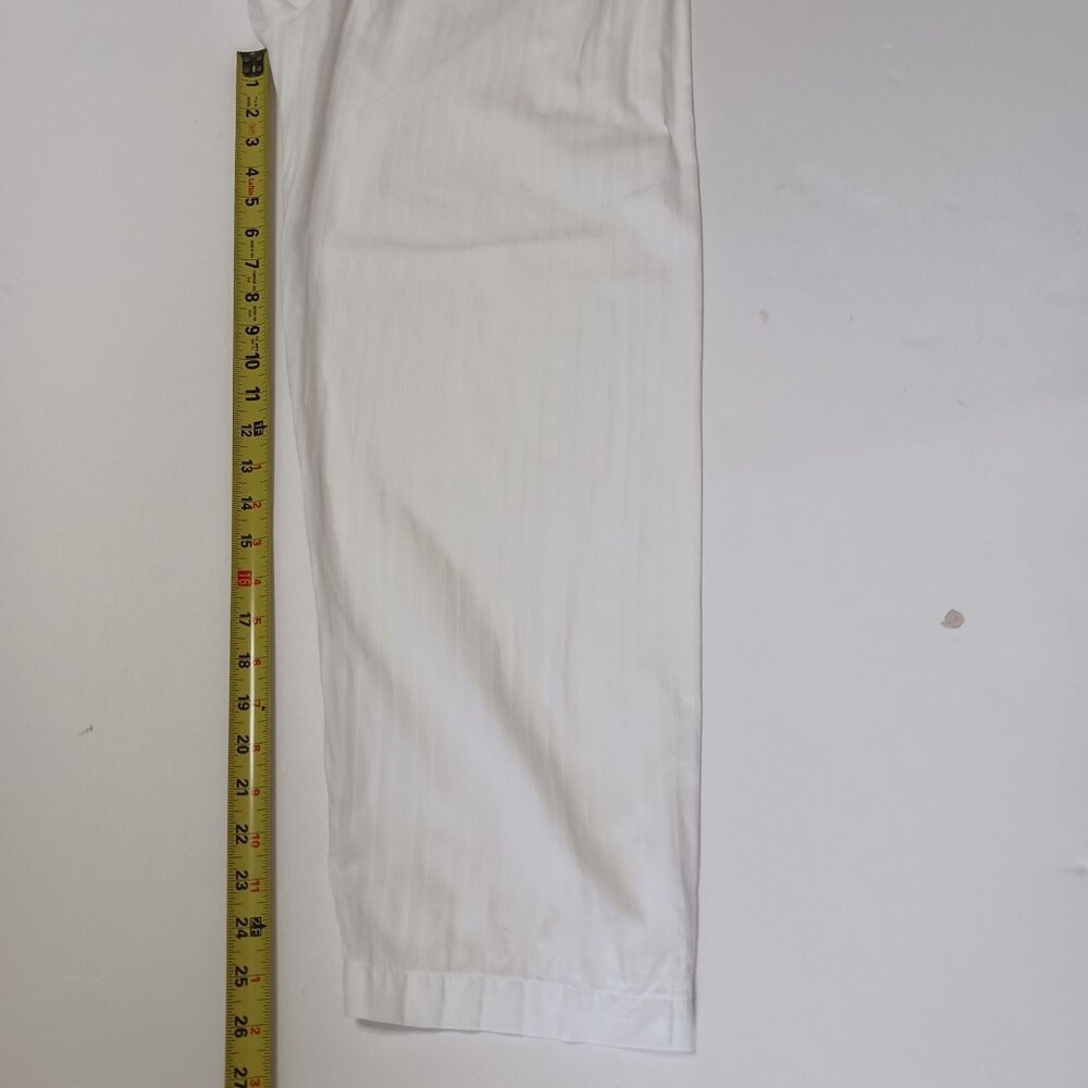 VTG Christian Dior White Striped Pajama Set CD Embroidered Pocket Designer Large - Picture 14 of 14